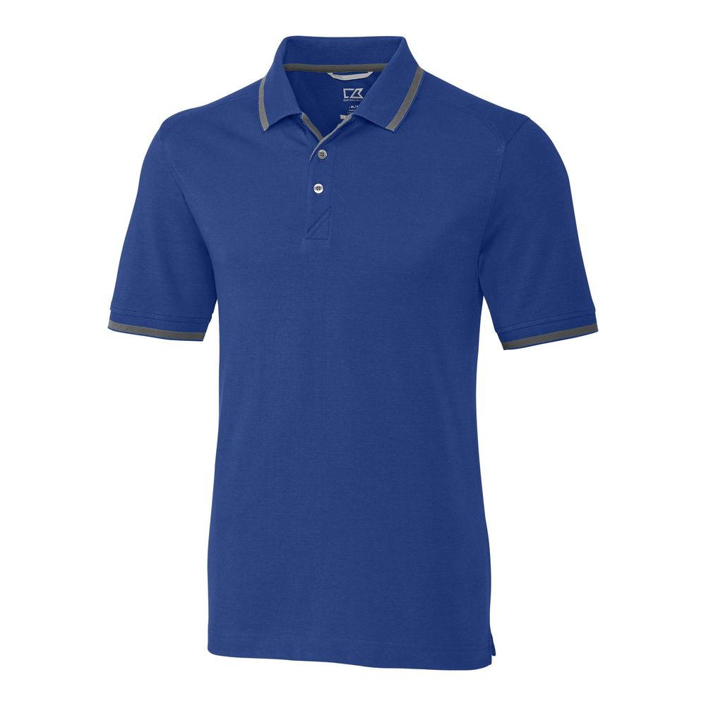 NWT Cutter & Buck Tour Blue Advantage Tipped Polo